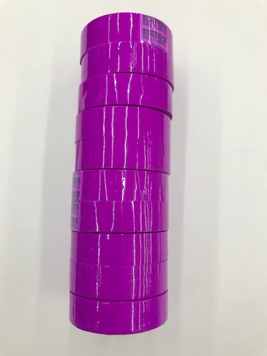 Imagem 1 de 3 de Fita Adesiva 12x10 Durex Colorido Roxo Lilas Pacote Com 10