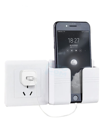 Suporte Porta Celular Adesivo Perto Da Tomada Para Carregar