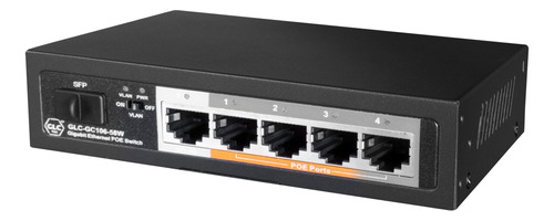 Switch Gigabit 4 Puertos Poe + 1 Rj45 Uplink Glc + Sfp