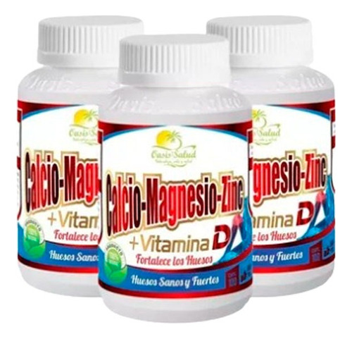 3 X 60 Soles | Calcio Magnesio Zinc Vitamina D 100 Capsulas