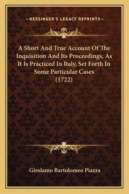 Libro A Short And True Account Of The Inquisition And Its...