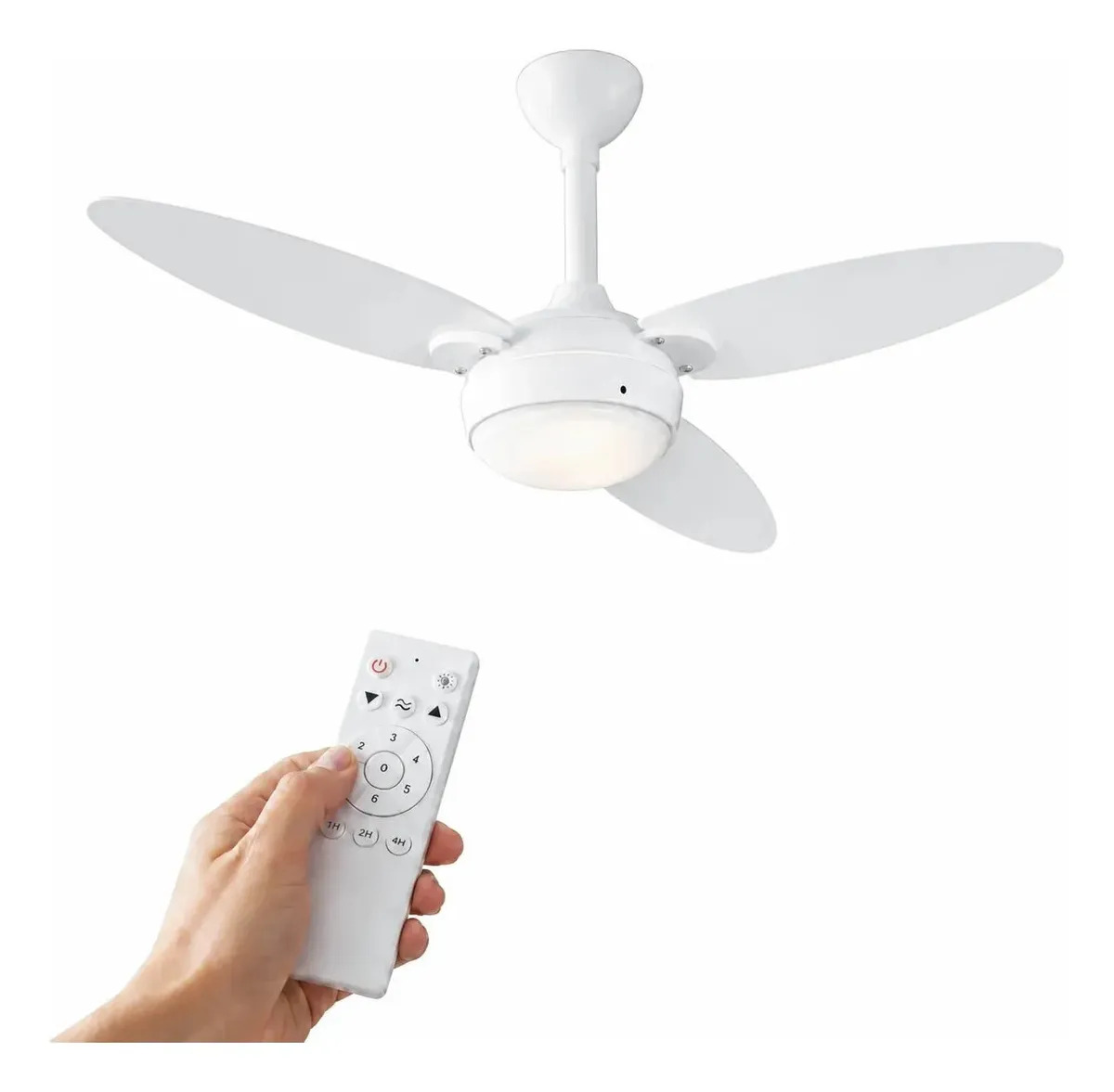 Ventilador De Teto Inverter Elluz 3 Pás Branco E Cinza Com Controle Remoto Ventisol