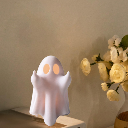Estatua Pequeña De Fantasma Con Luz, Decoración Decorativa