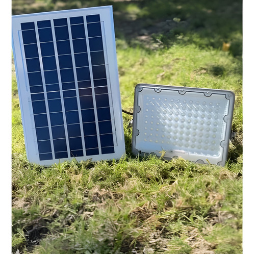 Lampara Reflector Solar Para Exteriores 100w Luz De Día Gris Blanco Frío