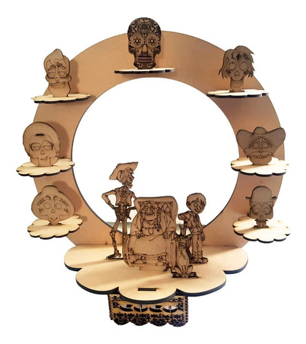 Coco Corona En Mdf Decoración Día De Muertos