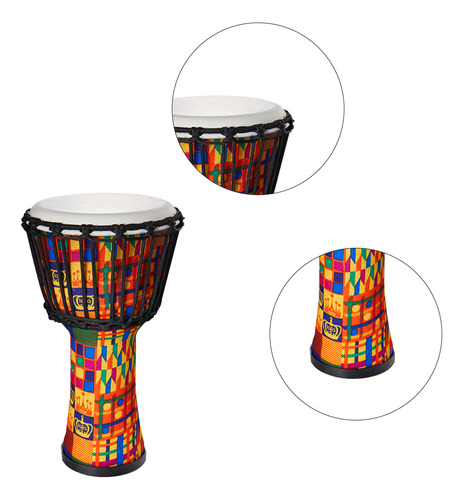 Tambor Congo De 8 Pulgadas Con Patrón De Tambor Africano Con