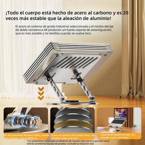 Base Soporte Para Laptoptableta Y Télefono Aluminio Giratori