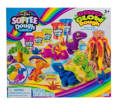 Softee Dough, Multicolor Dino Glow Dough