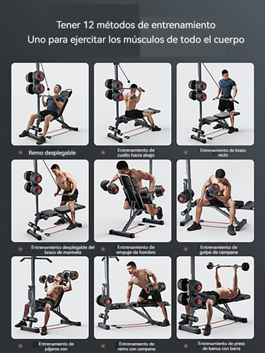Banco De Ejercicio Multifuncional 11en1 Plegable Gym Casa Negro