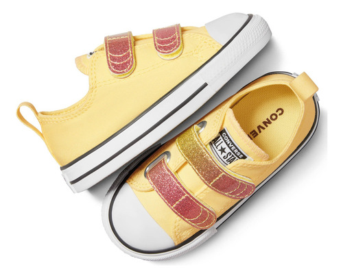 Tenis Converse Ctas 2v Ox Brillo Cítrico A07407c Niñas