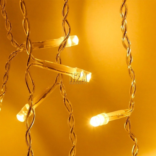 Cortina Luces Led 4 Mts Blanco Calido 220v Navidad Premium
