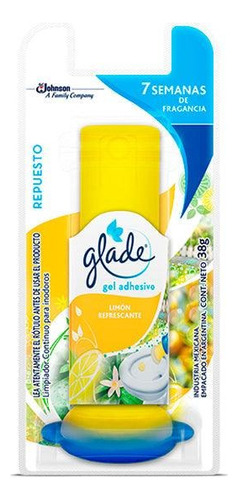 Glade Recarga Limpiador Gel Adhesivo Inodoro Limón 36 Cc