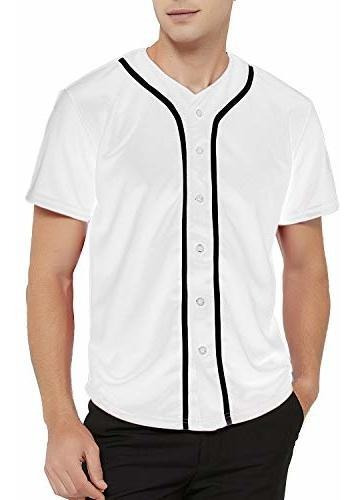 Imagen 3 de 6 de Toptie Hombres Baseball Jersey Button De La Línea De Abajo C