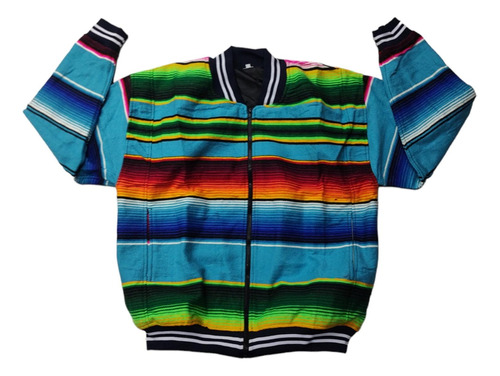 Chamarra Sarape  Bomber Unisex Grande Telar Madera