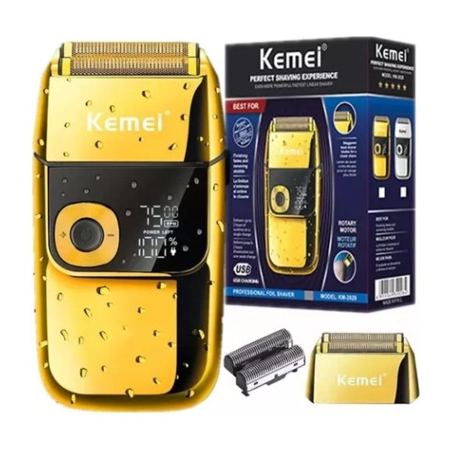 Máquina afeitadora Kemei KM-2028 dorada 100V/240V
