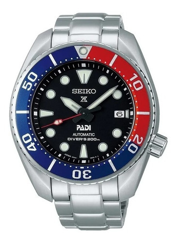 Seiko Prospex Sumo Padi Spb181j1 / Sbdc121 100% Japón Color de la correa Plateado Color del fondo Negro