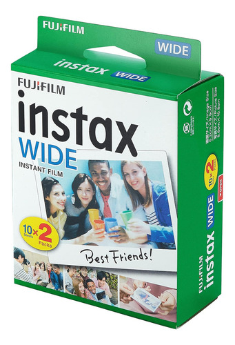 Fujifilm Instax Wide Instant Film - Paquete De 2 (20 Exposiciones) Para Cámaras Instax