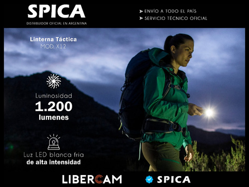 Imagen 3 de 10 de Linterna Tactica Led Spica X12 Bateria Herramientas 12000 Lm