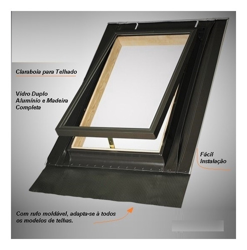 Claraboia Fakro 46x55cm Com Pistão E Vidro Duplo.