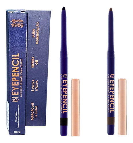 Lápis Delineador Bruna Tavares Eyepencil 2 Cores Cor KIT 2 CORES Efeito Mate