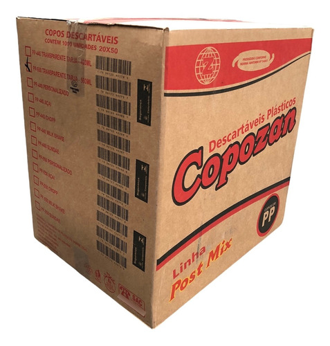 Copo Descartável 500ml Chopp Açaí Pp Liso Caixa Com 1000un