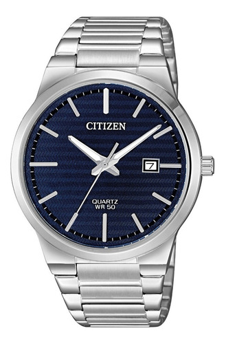 Citizen Mens Quartz Silver Strap Bi5060-51l Color de la correa Plata Color del bisel Plata Color del fondo Azul 61072