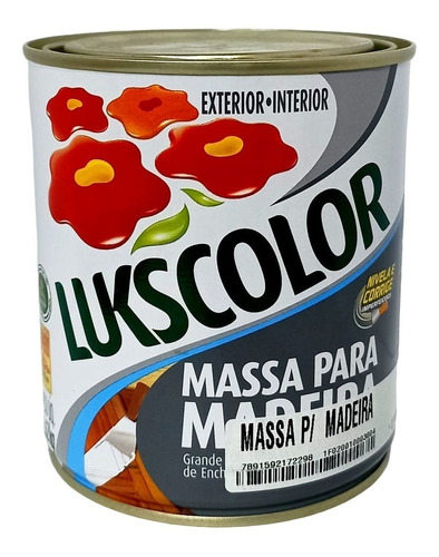 Massa Madeira Lukscolor 900ml Branco Nivelar Corrigir