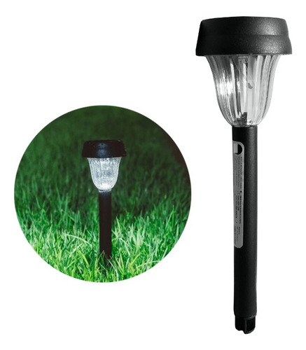 Luminária Espeto De Jardim Luminária Luz Solar Elegante Cor Preto