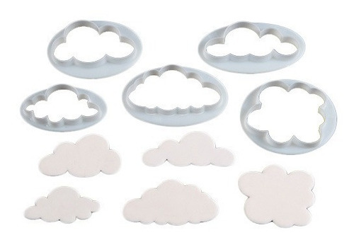 Set Cortantes De Nubes X5 Porcelana Ballina Reposteria