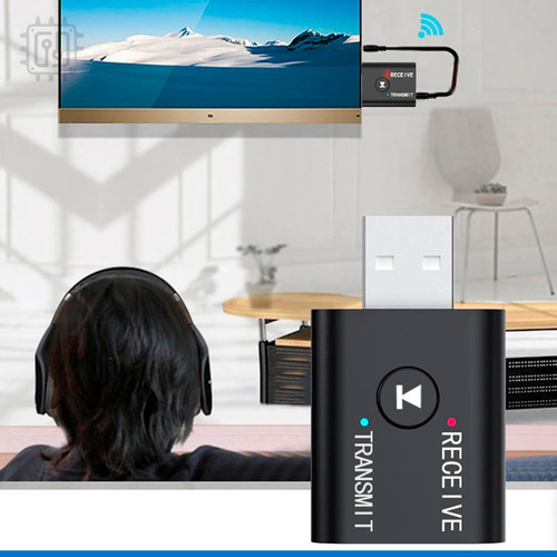 Imagem 5 de 9 de Receptor E Transmissor De Áudio Bluetooth Usb Bt 5.0 Para Tv