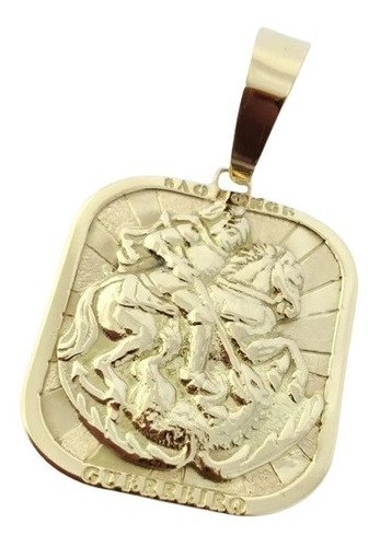 Imagem 4 de 9 de Pingente São Jorge + Oração Gravada 12 Gramas Ouro 18k