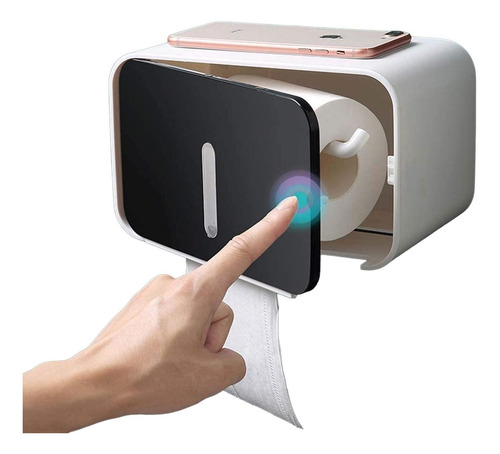 Imagen 5 de 10 de 2 Soporte Papel Higienico Pañuelos Baño Adhesivo Base Repisa