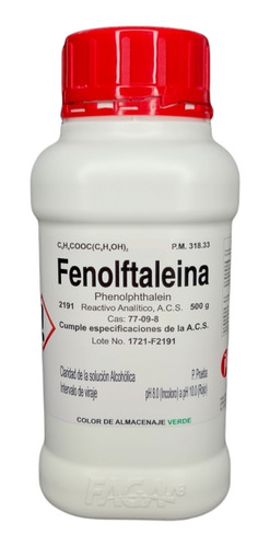 Fenolftaleina R. A. De 500 G Marca Fagalab 