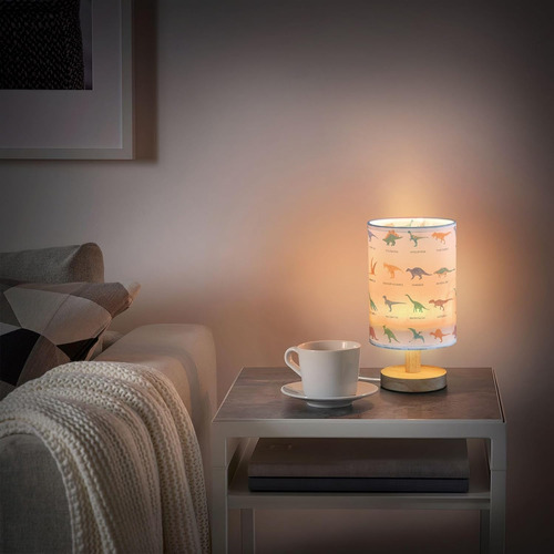 Lámpara De Mesa De Noche Con Diseño De Dinosaurio En Blanco