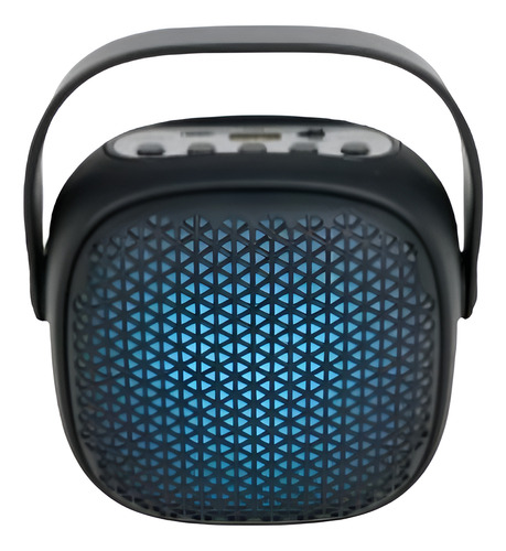 Mini Parlante Bluetooth Portátil Recargable Luces Led Fm Negro