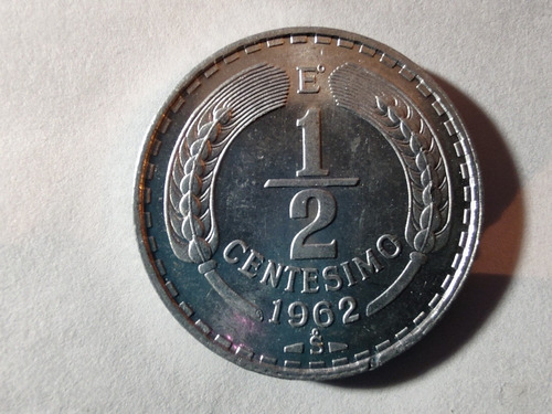 Moneda Chile 1/2 Centésimo 1962 Al (x968-x1127