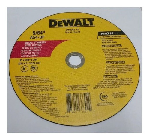 Disco Dewalt Cte Metal Chato 230x2.02x22.2mm - Ynter
