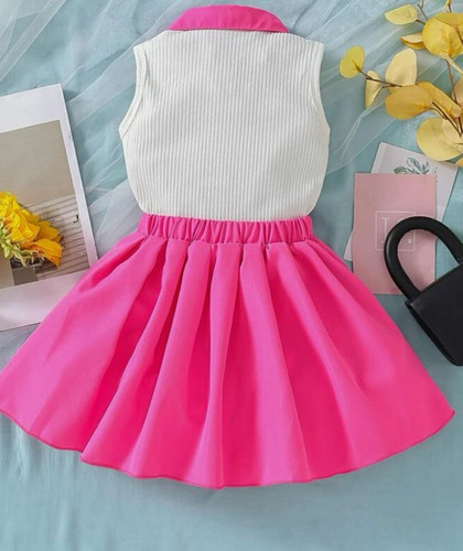 Conjunto Deportivo Fucsia Con Blanco De Niña
