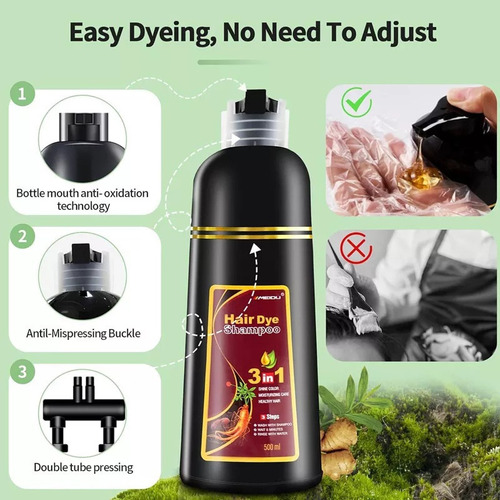 Novo Marrom Shampoo Com Tinta Cobre Cabelos Grisalhos Cor
