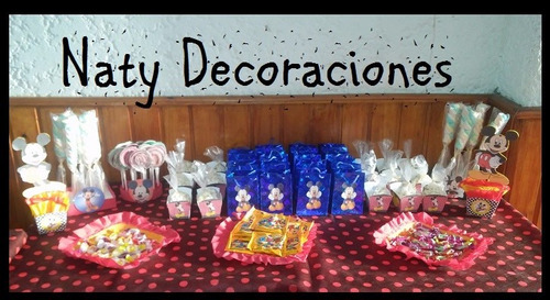 Mesa De Golosinas Mickey 25 Niños Con Piñata De Regalo!!!