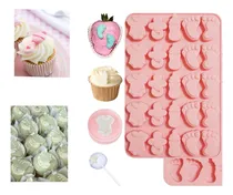 Comprar Molde De Silicón Pies Bebes Tetero Chupon Baby Shower