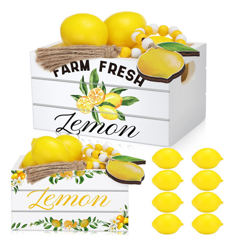 Mini Caja De Limon Para Decoracion De Bandeja Escalonada De