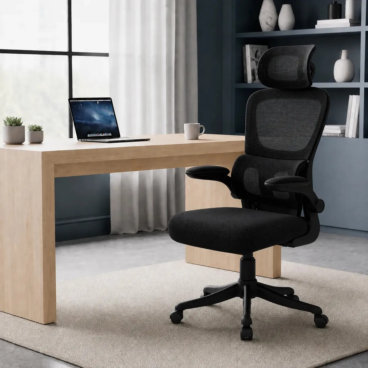 Cadeira Escritório Ergonômica Linevu L100 Preta Preto