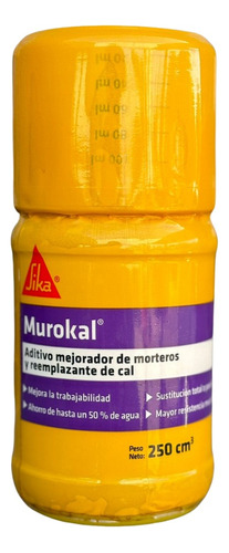 Sika Murokal Reemplazo De Cal X250cm3 Aditivo Plastificante