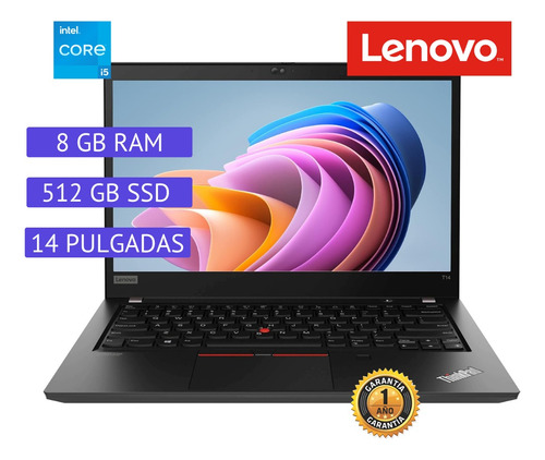 Laptop Lenovo Thinkpad T14, Core I5, 8gb, 512gb Ssd, Wi 11 (Reacondicionado)