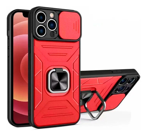 Funda Case Para Samsung A03 Robot Rojo Con Aro Y Protector