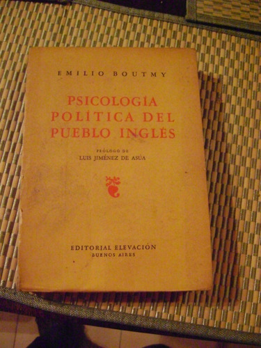 Libro Psicologia Politica Del Pueblo Ingles Boutmy Se 20.4