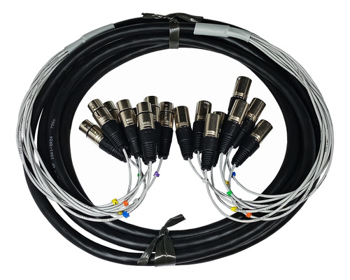 Multicabo Microfones, Bateria, Percussão, 12 Vias, 15 Metros