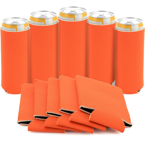 Soporte Para Latas Seltzer De Neopreno Delgado Color Naranja