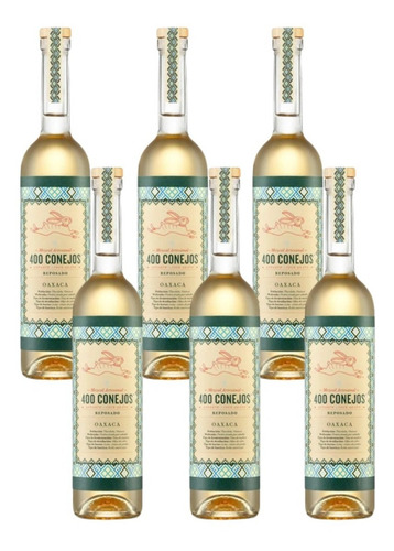 Caja De 6 Mezcal 400 Conejos Reposado 750 Ml